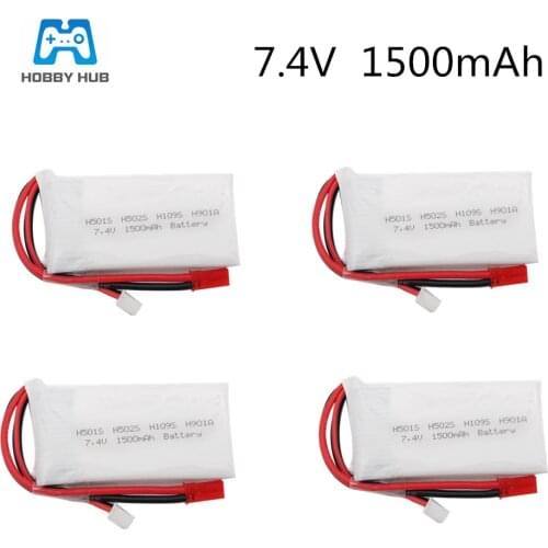 Hobby Hub 7.4V 1500mAh Lipo Battery 2S 7.4v 1500 mAh Lipo Bettary For H501S H502S H109S H901A Transmitter For RC Parts Lip