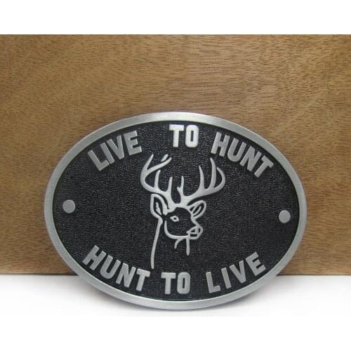 BuckleClub wholesale zinc alloy deer head belt buckle jeans gift belt buckle FP-02903 pewter finish 4cm width loop