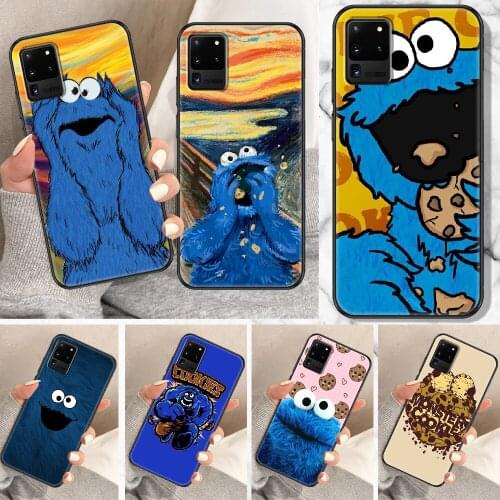 COOKIE MONSTER Phone case For Samsung Galaxy Note 4 8 9 10 20 S8 S9 S10 S10E S20 Plus UITRA Ultra black 3D cell cover soft