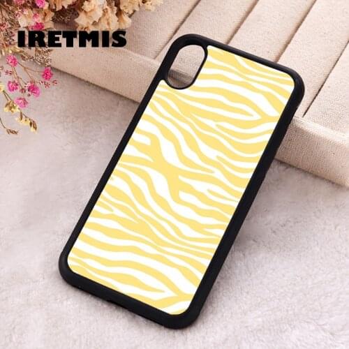 Iretmis 5 5S SE 2020 phone cover cases for iphone 6 6S 7 8 Plus X Xs XR 11 12 Mini Pro Max Silicone TPU Yellow Zebra