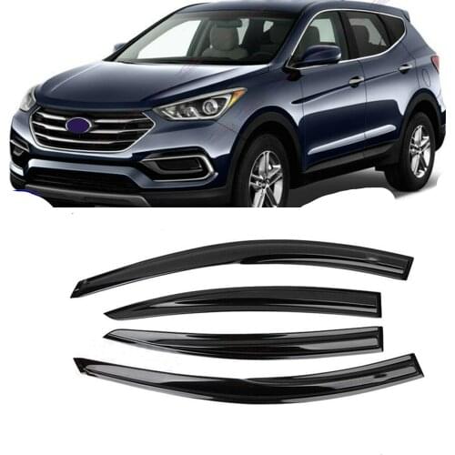 For Hyundai Santa Fe SantaFe 2009-2018 Car Door Window Visor Rain Sun Smoke Guard Deflector Trim Shade Awning Shelter Raincoat