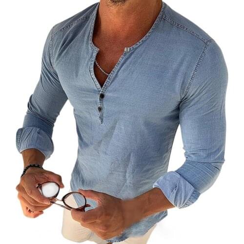 Summer Top Men T-shirt Solid Color V Neck Summer Long Sleeve Round Neck Top Slim Fil Solid Color T Shirt Men Fashions for Party