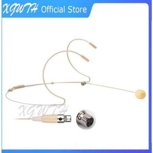 Headset Microphone Omnidirectional Condenser Double Ear Hanging Mic For AKG Samson Wireless Body-Pack Transmitter 3 Pin XLR TA3F