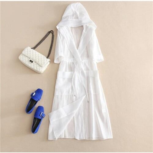 Guesod Women's Hooded Trench Coats