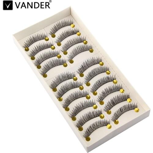 Beauty 10 Pairs Handmade Natural Long Thick Black False Eyelashes Fake Eye Lashes Makeup Tips Charming Eye Lashes Soft Cosmetic