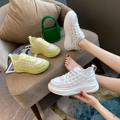 Women Comfortable Breathable Lightweight Mesh Lace-up Woman Casual Shoes Summer New Fashion Platform Sneakers Dad Shoes