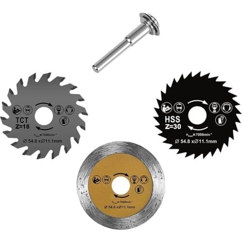 Hot XD-Circular Saw Blade Set 4Pcs HSS Mini Wood Circular Saw Blade Cutting Blade Rotary Tool Cutting Disc with Shank Mandrel