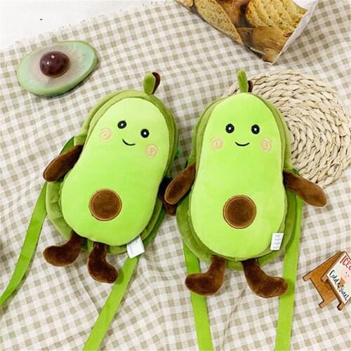 Cartoon Avocado Plush Kawaii Toys Soft Stuffed Fruits Creative New Female Fashion Style Shoulder Bag For Children Kids Gift Toys