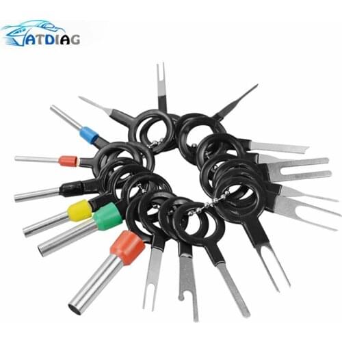 18Pcs Automotive Plug Terminal Remove Tool Set Key Pin Car Electrical Wire Crimp Connector Extractor Kit Accessories