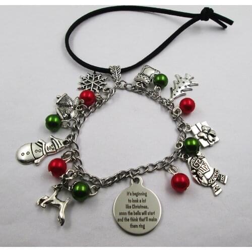 Its Beginning To Look A Lot ... christmas theme leather stainless steel chain rearview mirror christmas tree decoration