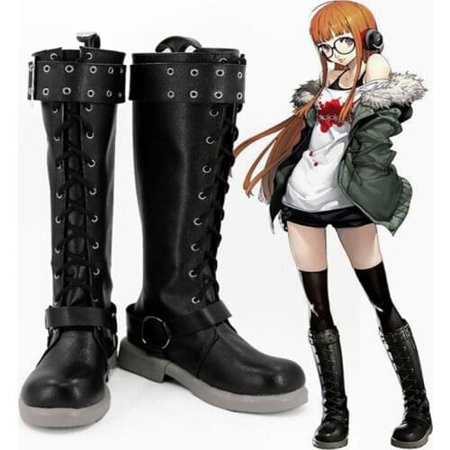 Persona 5 Cosplay shoes Futaba Sakura Cosplay Boots Japanese Anime Handmade Shoes Custom-made European Size