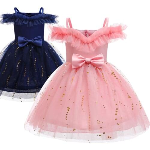 Girls Bridesmaid Dresses 2021 Summer New Suspenders Children Skirts Lace Princess Dresses Sequins Tutu Skirt Catwalk Dress Skirt