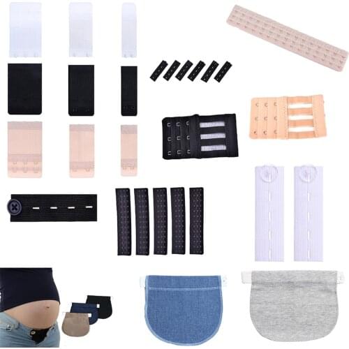 1PCS Maternity Pregnancy Waistband Belt Adjustable Elastic Pants Extended Button Clothing Pants For Pregnant Bra Extender