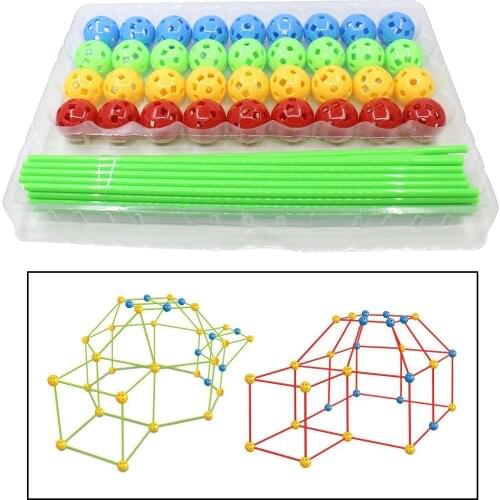 Durable Fort Building Kit Construction Child Making Hideaway Playhouse Toy