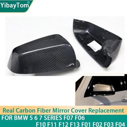 Real Carbon Fiber M Style Replacement Mirror Cover Caps for BMW 5 6 7 Series F07 F06 F10 F11 F12 F13 F01 F02 F03 F04 accessories