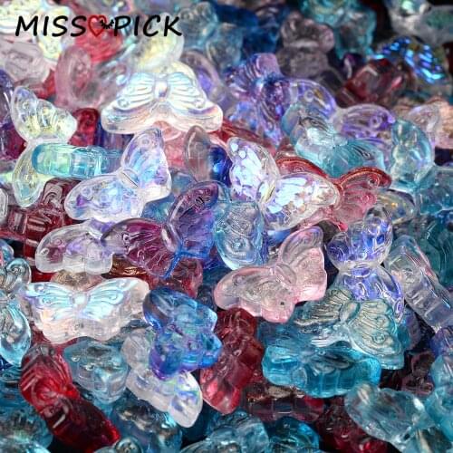 15*8mm 30pcs Butterfly AB Glass Rhinestone Crystal Charms Beads for Needlework Jewelry Making DIY Bracelet Necklace Accessories
