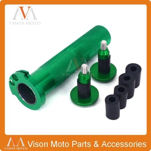 Billet 7/8" 22MM Throttle Clamp Twist Tube & Handlebar Cap Plugs For KAWASAKI KX250F KXF250 04-17 KX450F KXF450 06 07 08 09-17