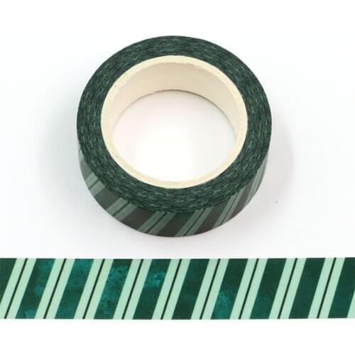 1PC 15MM*10M Blackish Green Dark green Stripe Cloud Decorative Washi Tape Scrapbooking Masking Tape School Office Supply