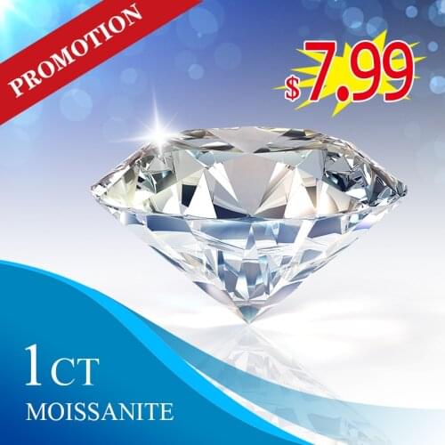 100% Real Moissanite Stone 6.5mm 1CT D Color VVS1=7.99USD White Round Excellent Cut Loose Lab Diamond With GRA Certification