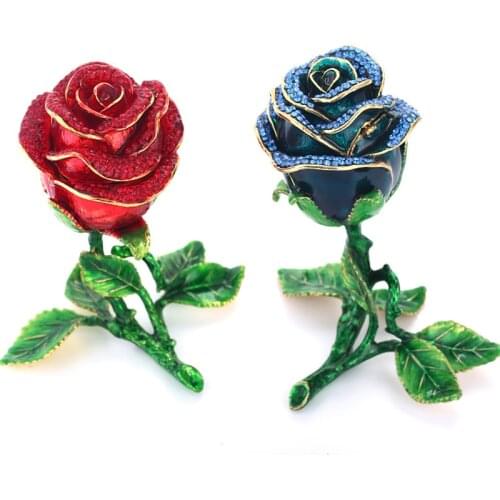 Fashion Alloy enamel rose flower jewelry gift box necklace rings earrings gift box wholesele