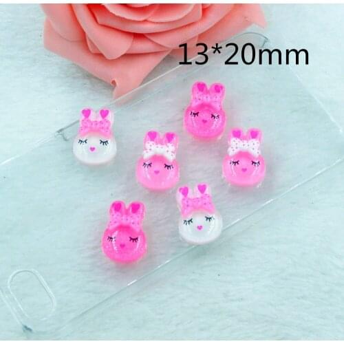 50pcs/lot flat back resin rabbit mix colors DIY resin cabochons accessories