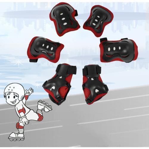 6Pcs Skate Sports Knee Wrist Elbow Pad Support Palm Guards Safe Protection Childrens Kids For Cycling Riding Accessories