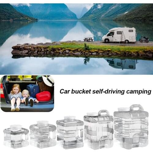 PC Material Car Bucket High Temperature Resistant And Easy To Clean Thick Transparent Bucket For Self-driving Travel And Camping