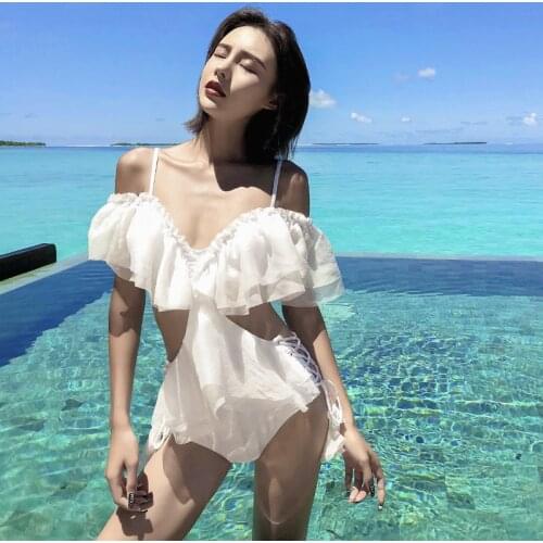DIVGGSW White One-piece Swimwear