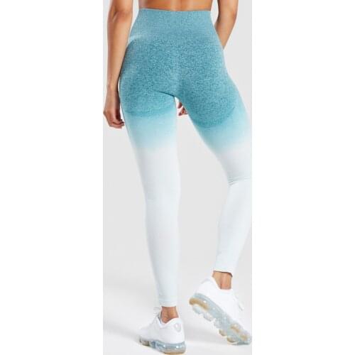 Energy Seamless Leggings Gradient Color Gym Leggings Compression Tights Seamless Pants High Waist To Hips Sportswear Yoga Pant