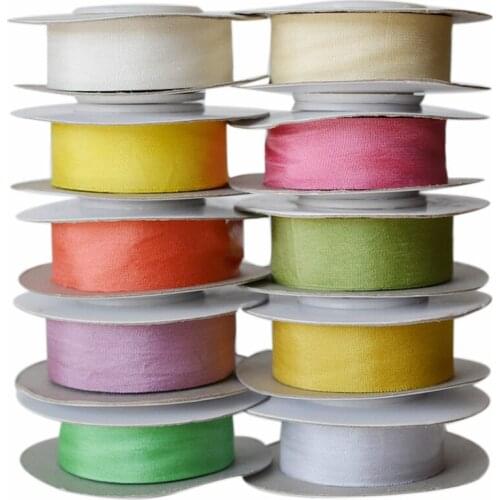 Warm Colors,20 mm 3/4 inch Wide 100% Pure Mulberry Silk Ribbon for Embroidery Handcraft Double Faced Thin Taffeta Silk Trim