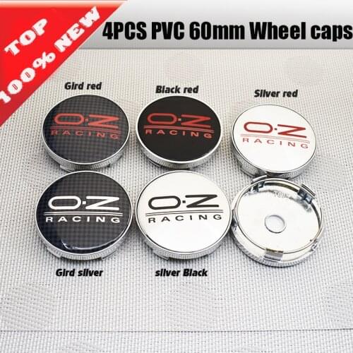Hot Selling 4pcs/set 60mm Black Red O.Z RACING Car Wheel Center Hubs Caps Wheel Center Caps Emblem Car Accessories car styling