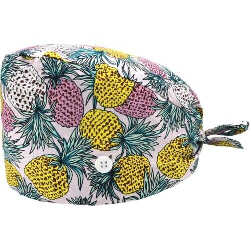 Hot cotton cartoon printing medici infermiera hats adjustable scrub hat pet nursing cap laboratory scrubs cap gorros quirofano