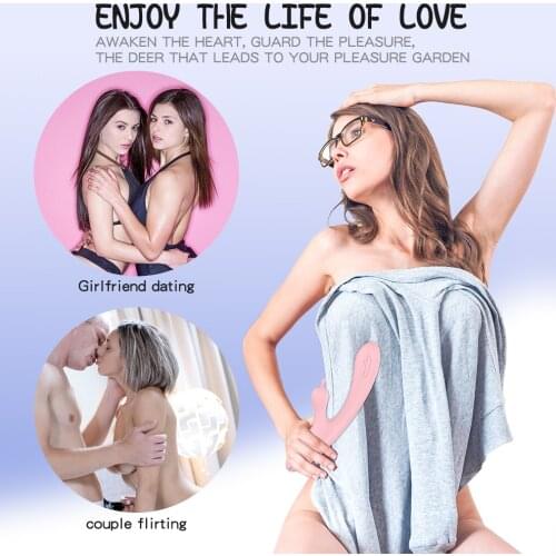 Rechargeable AV Vibrator Adult Frequency Conversion Female AV Deer Head Vibrator Dildo Anal Plug Fun Male And Female Sex Shop