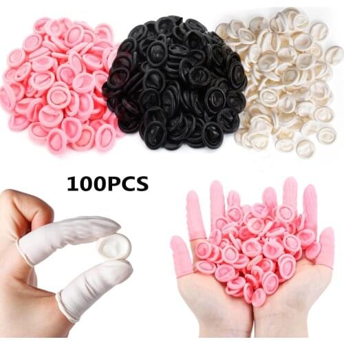 100Pcs Disposable Fingertips Protector Gloves Non-slip Anti-static Natural Rubber Finger Cover Durable Cleaning Accessories