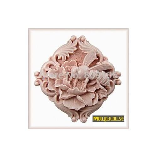 Wholesale/retail,free shipping,Bee movie leaves clay pottery mould handmade soap silicone cake mold baking molds