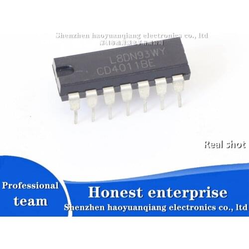 5PCS original authentic CD4011 CD4011BE DIP-14 four 2 input end NAND gate