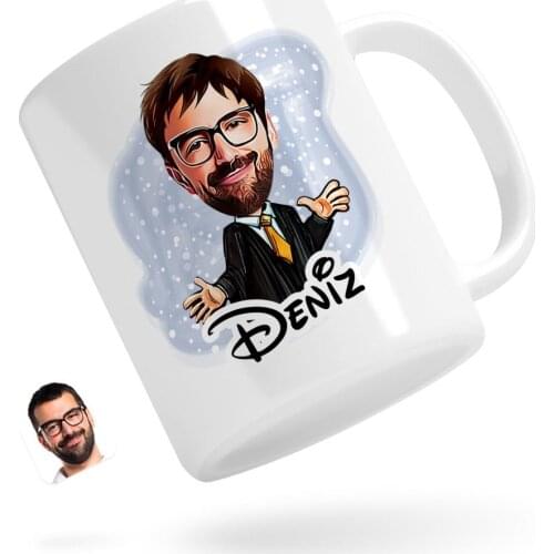 Personalized Men 'S Attorney Caricature Of White Mug Bardak-3