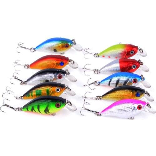 10pcs 7cm 5.7g Swim Fishing Lure Artificial Hard Crank Bait topwater Wobblers japan Mini Fishing Crankbait lure Two Hooks 3D Eye