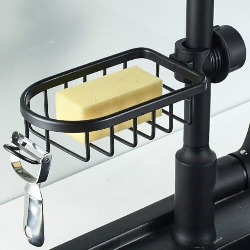 Household kitchen sink hanging faucet bathroom hollow shelf storage rack organizer Water Basket Pool Rag Sponge Storage Rack