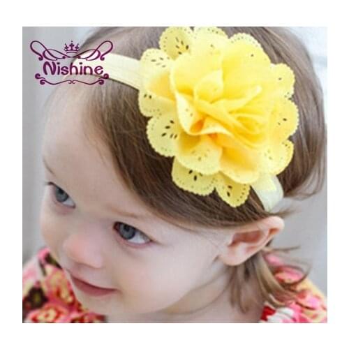 Nishine 40Pcs Newborn Hair Accessories Baby Girls Hair Bands Headband Princess Fabric Flowers Headband Elastic Hairband