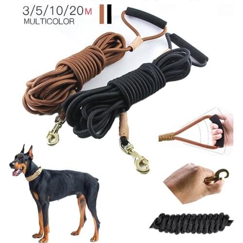 Durable Dog Tracking Leash Nylon Long Leads Rope Pet Training Walking Leashes 3m 5m 10m 20m For Medium Large Dogs Non-slip