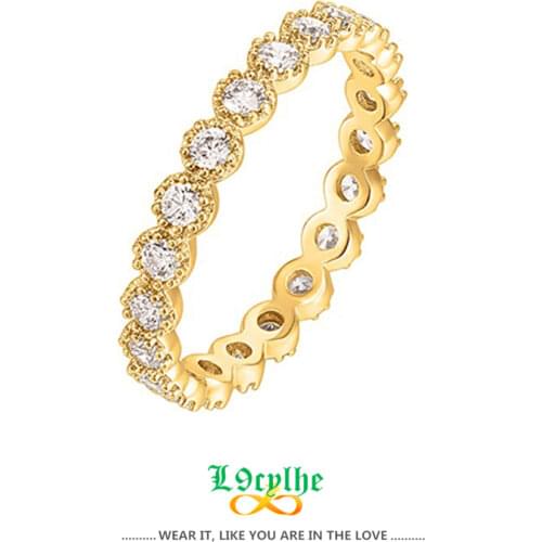 Simple CZ Round Rings Cubic Zirconia Bijoux Anillos Gold Stacked Finger Ring Crystal Jewelry Engagement Gift For Women