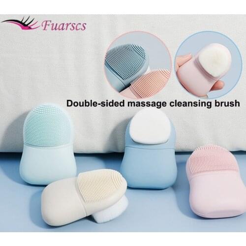 Silicone Facial Cleansing Brush Super Soft Double Sided Massage Brushs Facial Massage Deep Cleaning Women Skin Care Beauty Tool