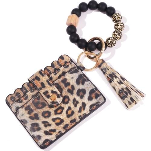 Silicone Keyring For Women Tassel Wood Beads Bracelet Keychain For Keys Multicolor Keychain Wholesale Accessories 2021 Trend New