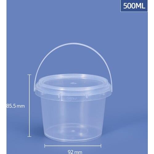 UMETASS 10PCS of 600ML Plastic Bucket with Lid and handle Food Storge Container Make-up refillable bottle Box