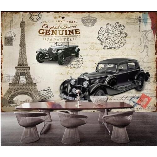 WDBH Custom photo 3d wallpaper Vintage architecture, english classic car room home decor 3d wall mural wallpaper for living room