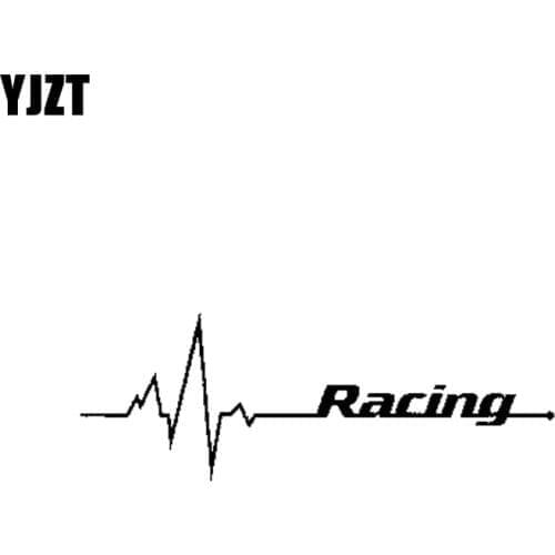YJZT 14CM*5CM Racing Heart Beat Pulse Turbo Car Sticker Vinyl Decal Turbo Diesel Truck Black/Silver C10-00892