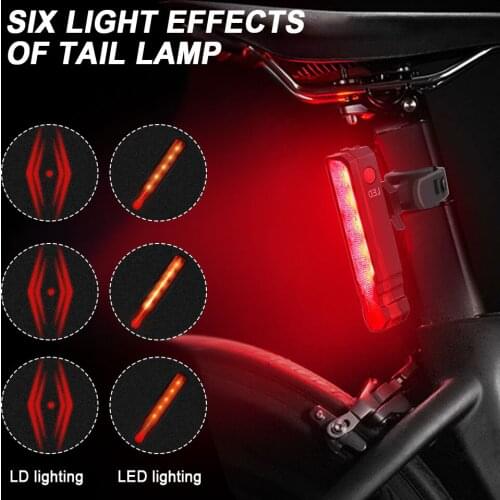 USB Rechargeable Rear Light Bicycle Laser Line Safety Warning Taillight MTB Road Built-in Battery Bike Back Lamp for Cycling