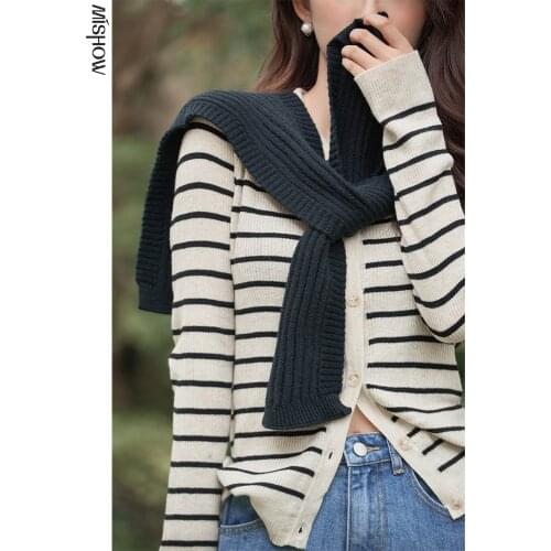 MISHOW 2020 Autumn Scarves For Women Knitted Comfortable Casual Hijab Plain Shawls Solid Warm Scarf MX20C0209