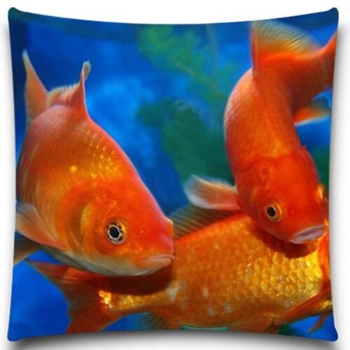 Goldfish 9 Style Home Decorative Cotton polyester Throw Pillow cases 18" etc 5 size Vintage Square for sofa bedroom car